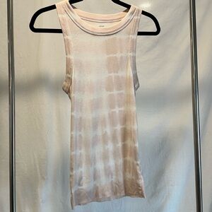 Women’s Aerie Tie-Dye Racerback Tank Top in Soft Pink and White size medium